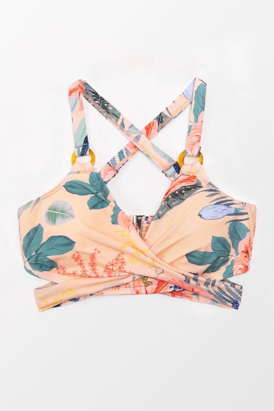 Photo 1 of Myah Tropical Wrap Back Tie Plus Size Bikini Top ONLY
1X