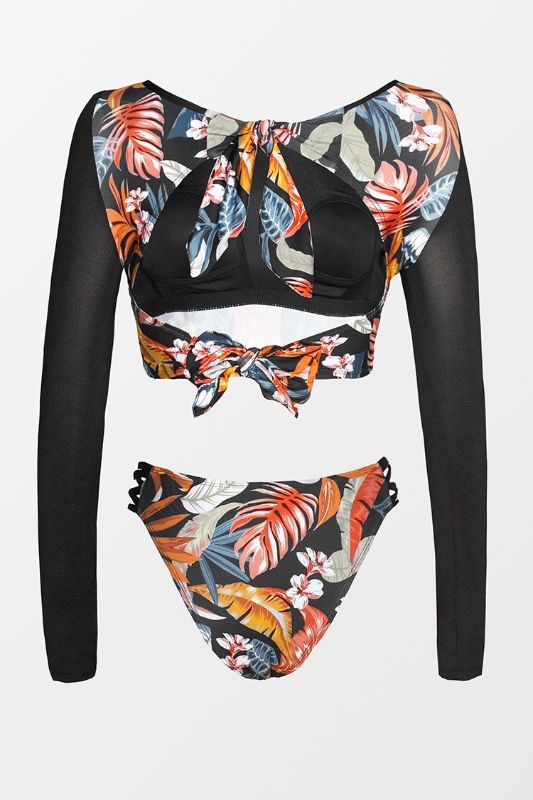 Photo 2 of Deja Tropical Back Tie Long Sleeve Tankini
Size S 