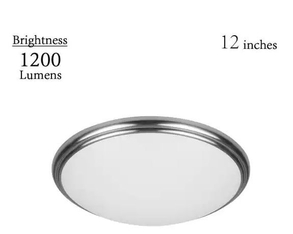 Photo 1 of 12 in. Brushed Nickel and Oil-Rubbed Bronze Selectable Integrated LED Flush Mount with Interchangeable Trim