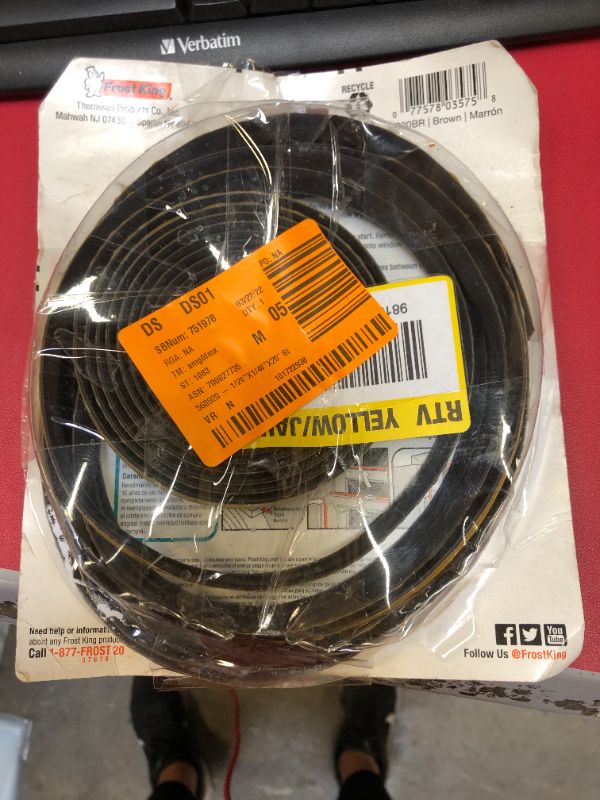 Photo 1 of 1/2 in. x 1/4 in. x 20 ft. Brown Silicone Self-Stick Weatherseal