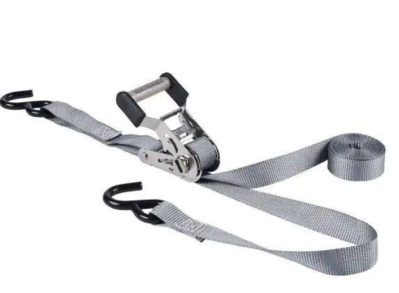 Photo 1 of 1 in. x 12 ft. Stainless Steel Ratchet Tie Down (2-Pack)