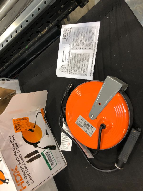 Photo 1 of 30 ft. 16/3 Heavy-Duty Retractable Extension Cord Reel with 3-Outlets