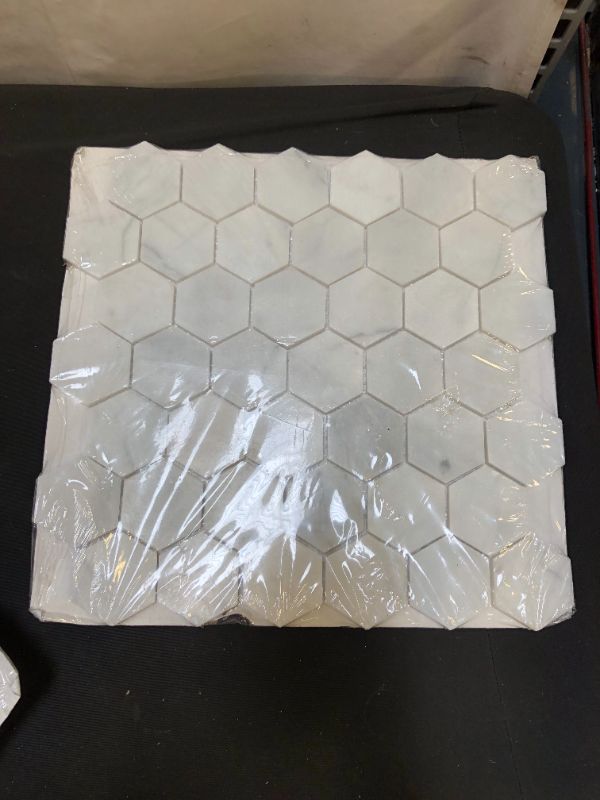 Photo 2 of 3 PACK - Restore Mist Honed 12 in. x 12 in. Marble Mosaic Tile (0.97 sq. ft./ piece)
 TILES MAY BE SHATTERED OR CRACKED 