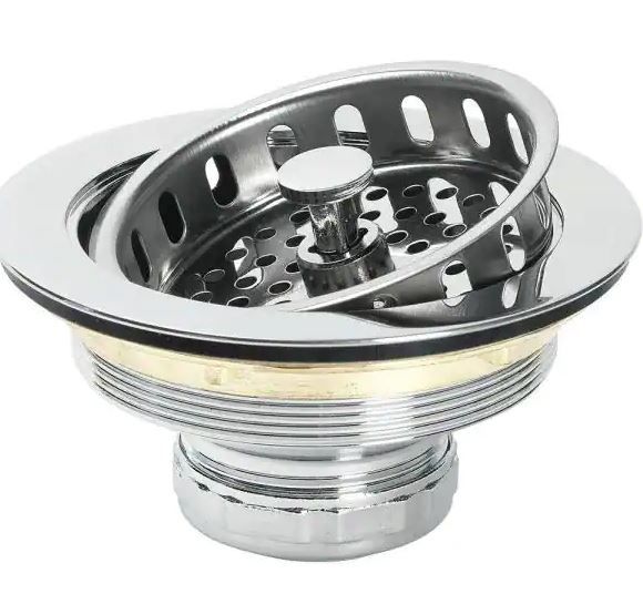 Photo 1 of Cast Brass Kitchen Sink Strainer - Stainless steel with chrome finish