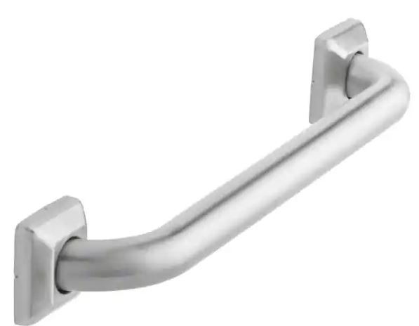Photo 1 of 16 in. Concealed Screw Square Escutcheon Assist Bar in Brushed Stainless Steel