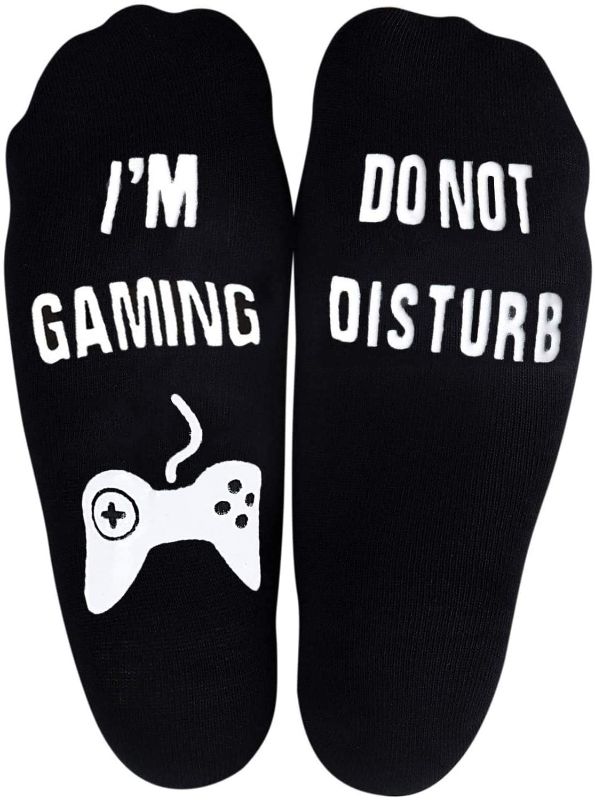 Photo 1 of 2 PACK - Novelty Cotton Socks Do Not Disturb I'm Gaming Socks Soft Unisex Sock Funny Christmas Great Gifts for Men Women Gamers