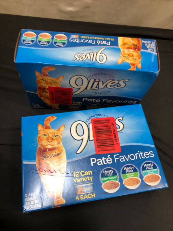 Photo 2 of 2 PACK 9Lives Paté Favorites Chicken & Tuna Wet Cat Food - 5.5oz/12ct Variety Pack EXP- 05/17/23