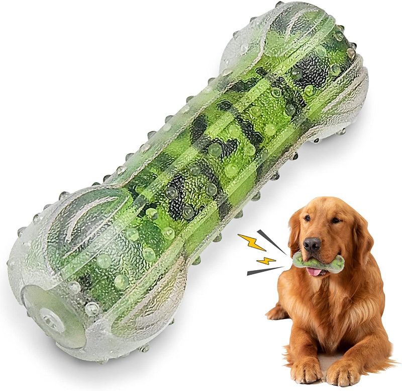 Photo 1 of 2 pack WeinaBingo Dog Chew Toys, Durable Rubber Dog Toys for Aggressive Chewers, Bones Tough Toys for Training and Cleaning Teeth, Interactive Dog Toys for Small/Medium/Large Dog