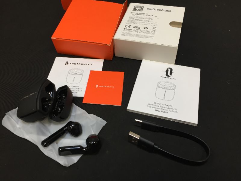 Photo 2 of Wireless Earbuds, TaoTronics SoundLiberty 92 Bluetooth 5.0 Earbuds with Charging Case Hi-Fi Stereo TWS True Wireless Earbuds with Mic Smart Touch Control IPX8 30H Playtime Wireless Earphones