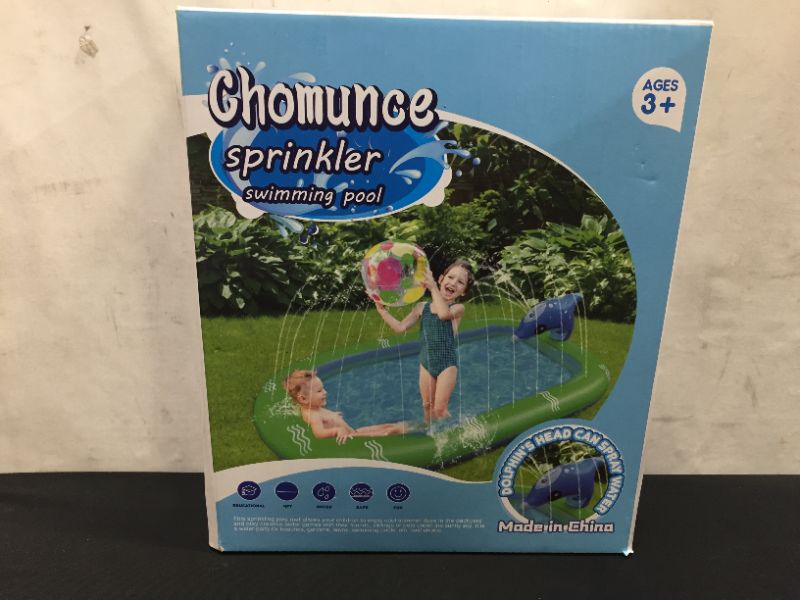 Photo 2 of Chomunce Splash Pad for Kids Inflatable Sprinkler Pool Outdoor Water Toys for Kid Ages 4-8 Summer Swimming Outside 3-in-1 Upgraded Spray Mat Birthday Gifts for 1 2 3 4 5 6 7 Years Old Boys and Girls