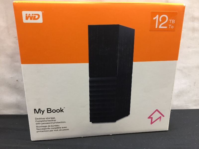 Photo 2 of ***brand new factory sealed**WD 12TB My Book Desktop External Hard Drive, USB 3.0, External HDD with Password Protection and Auto Backup Software - WDBBGB0120HBK-NESN
