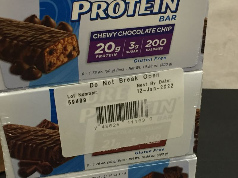 Photo 3 of 36/1.76 Oz Pure Protein Bar,variety Chocolate Snack,gluten Free
EXP--12-Jan-2022