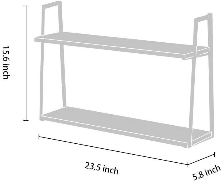 Photo 1 of AZL1 Life Concept Floating Wall Shelves, 2-Tier Rustic Space-Saving & Decorative Wood Hanging Shelves Wall-Mounted Shelves Corner Shelves for Bedroom, Bathroom, Living Room, Kitchen-Weathered Gray