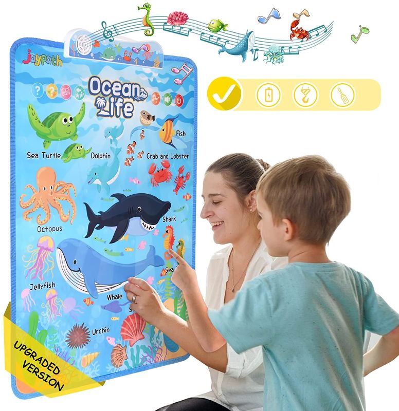 Photo 1 of joypath Electronic Interactive Ocean Life Wall Chart, Talking Music Marine Animal Learning Poster, Preschool Early Education Toys for Toddlers, Gifts for Age 3 4 5 Years Old Boys Girls Kids