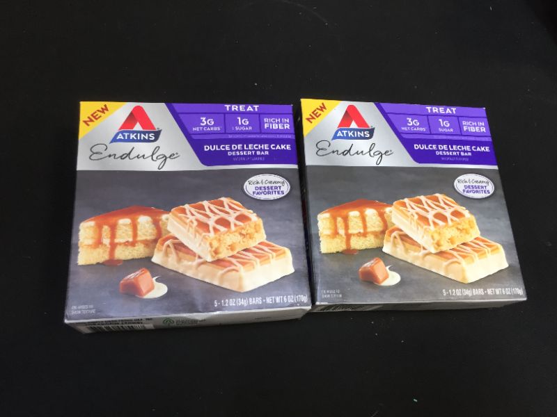 Photo 2 of 2 PACK - Atkins Endulge Treat Dessert Bar Dulce De Leche Cake, 5 Count
EXP JAN 2022