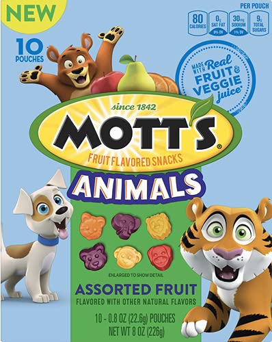 Photo 1 of 8 PACK - Mott's Animals Fruit Snacks, Assorted Fruit, 8 oz
EXP APRIL 2022