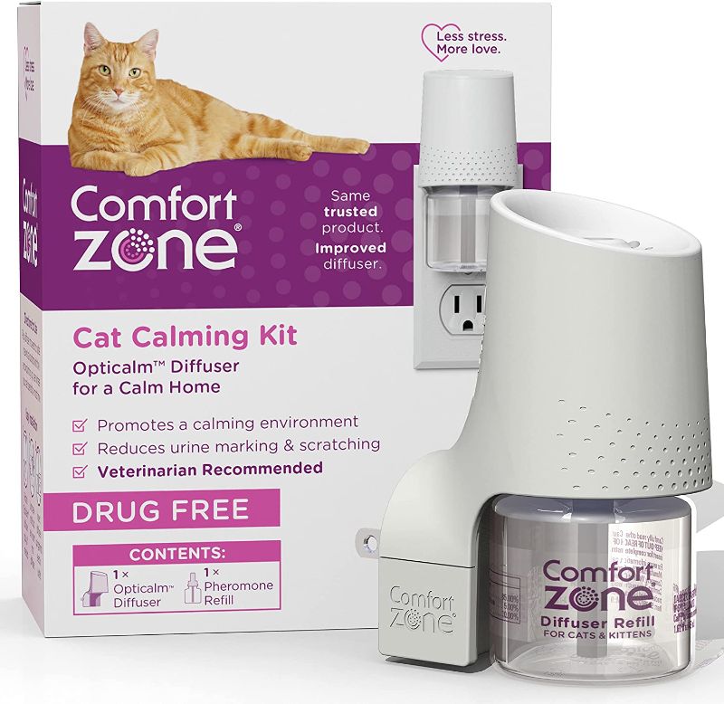Photo 1 of 1 Diffuser Plus 1 Refill | Comfort Zone Cat Calming Kit (Starter Pack) for a Calm Home | Veterinarian Recommend | De-Stress Your Cat and Reduce Spraying, Scratching, & 