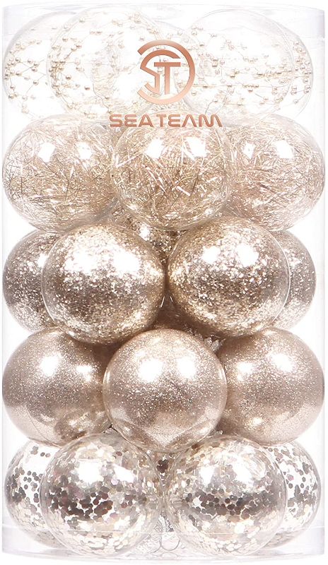 Photo 1 of 
Sea Team 60mm/2.36" Shatterproof Clear Plastic Christmas Ball Ornaments, Transparent, See-Through, Crystal Baubles, Bulbs with Stuffed Delicate.