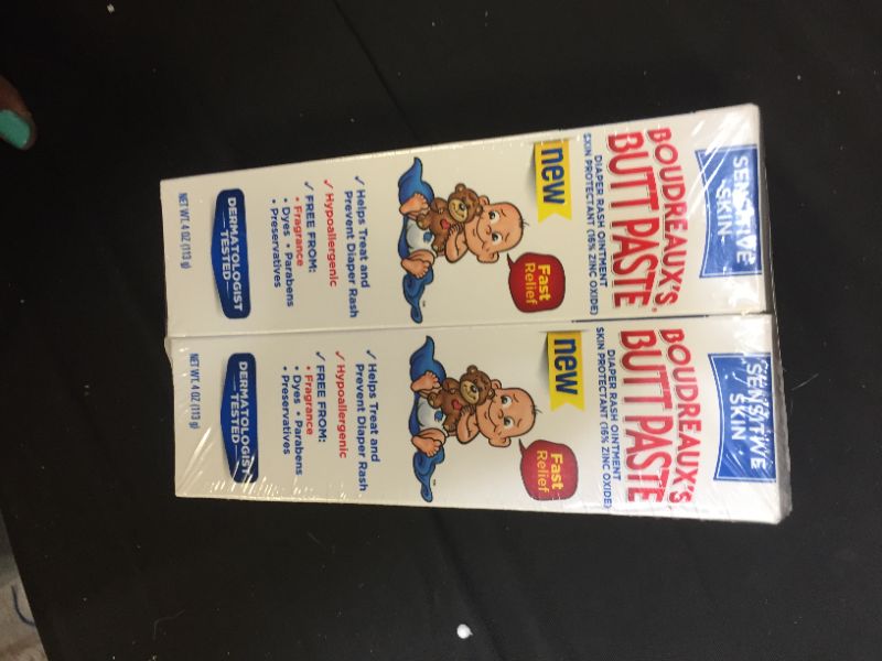 Photo 1 of Boudreaux's Butt Paste Sensitive Skin Diaper Rash Ointment, 4 oz Tube, 2 Pack EXP 2/22