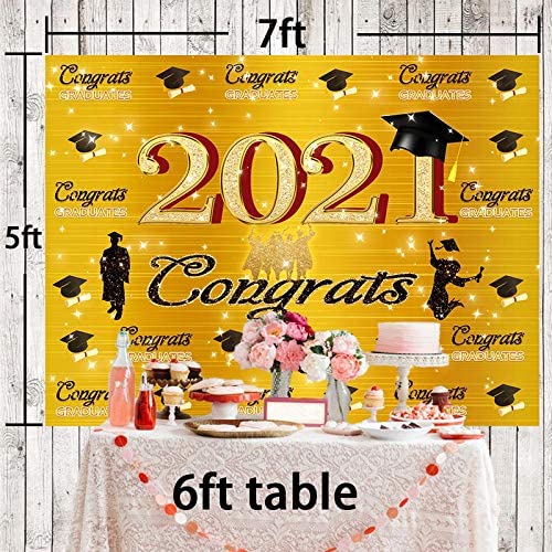 Photo 3 of 2021 Graduation Backdrop for Photography Class of 2020 Congrats Grad Decorations Photo Booth Props…Grad_Black
