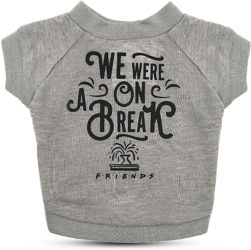 Photo 2 of 'We were on a break' dog t-shirt - Gray - Soft - Machine washable - Lightweight and semi-stretch - Size XL for all large dogs
