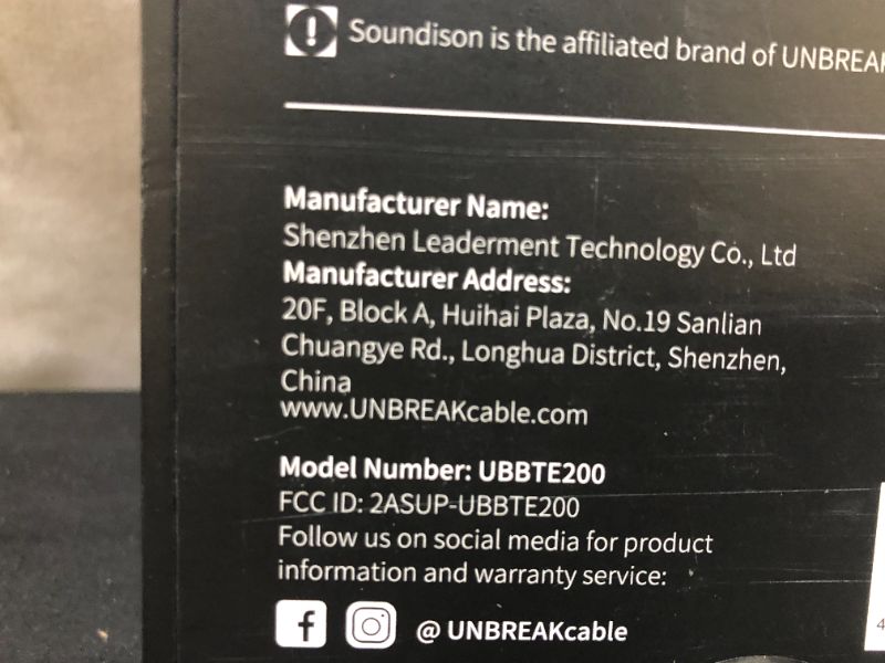 Photo 1 of True Wireless Earbuds UNBREAKcable Soundison V5.0 Bluetooth Earbuds TWS 
---Brand new factory sealed---