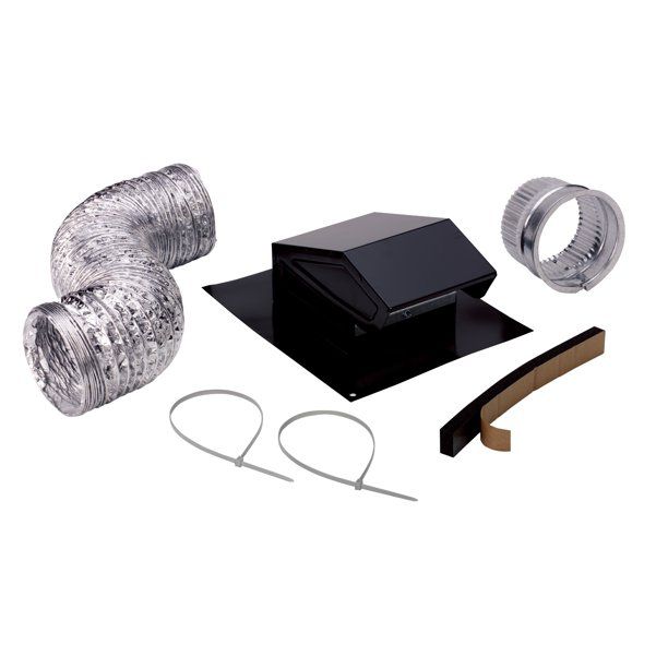 Photo 1 of Broan Black Galvanized Steel Roof Vent Kit, 4.4 in. H x 11 in. W x 4 in. Dia.
