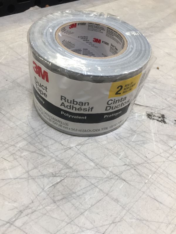 Photo 2 of 3M 1.88 in. x 60 yds. Utility Duct Tape (2-Rolls/Pack), Silver