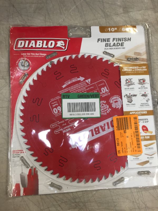 Photo 2 of 10 in. x 60-Tooth Fine Finish Circular Saw Blade
