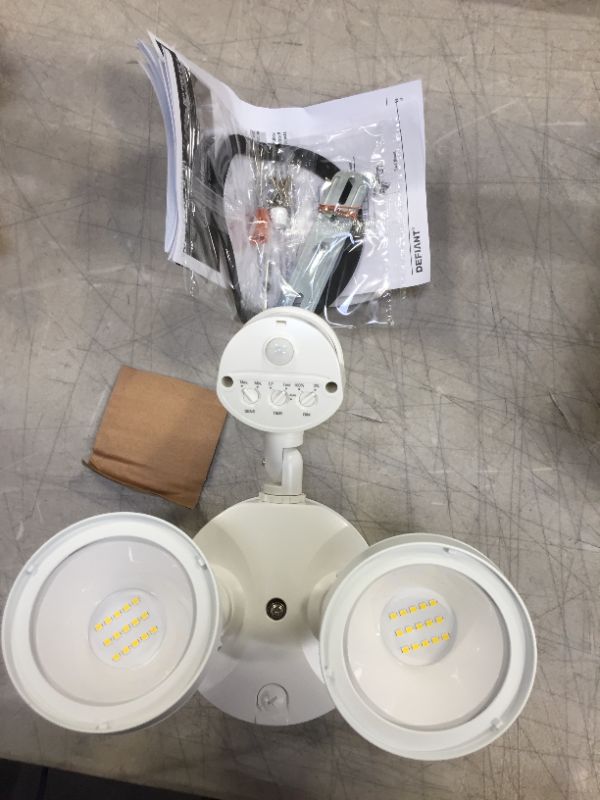 Photo 2 of 180° White Motion Activated Sensor Twin-Head Round Outdoor Integrated LED Security Flood Light