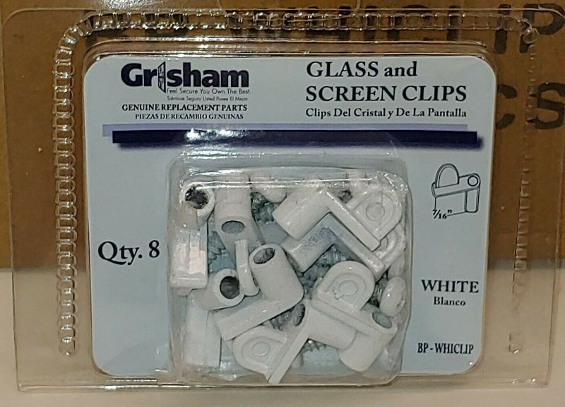 Photo 1 of  4 Pack Steel Grisham Storm Door Hardware Clip Glass Screen Frame Fastener White