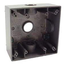 Photo 1 of 2-Gang Weatherproof Box with Three 3/4 in. Outlets
