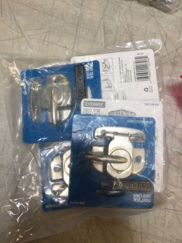 Photo 2 of 5 pack Everbilt Satin Nickel Steel Window Sash Lock with Tight Seal
