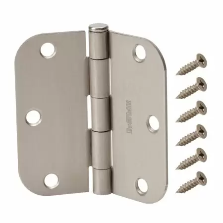 Photo 1 of 2 packs of Everbilt 3 1/2" Satin Nickel 5/8" Radius Smooth Action Door Hinges 9 6 hinges total)
