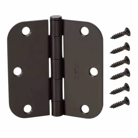 Photo 1 of 5 pack Everbilt 4 in. Oil-Rubbed Bronze 1/4 in. Radius Door Hinge
