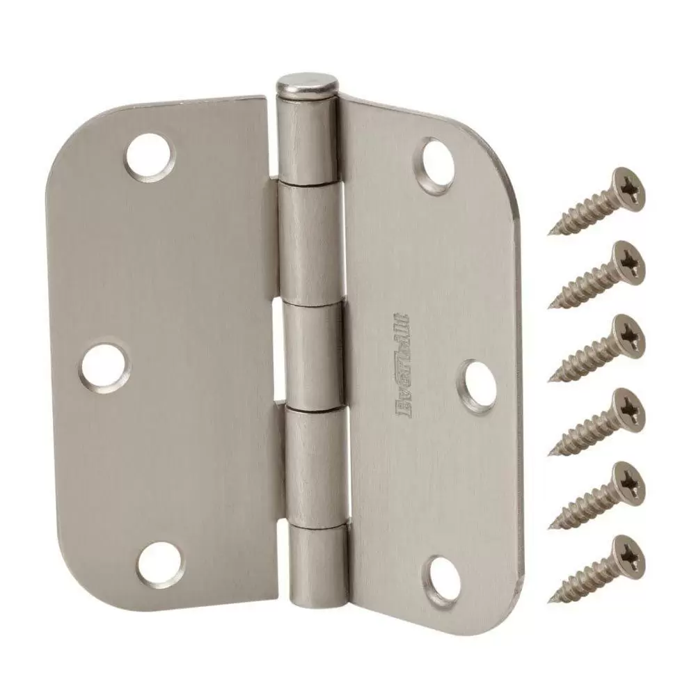 Photo 1 of 4 packs of Everbilt 3 1/2" Satin Nickel 5/8" Radius Smooth Action Door Hinges (12 hinges total
