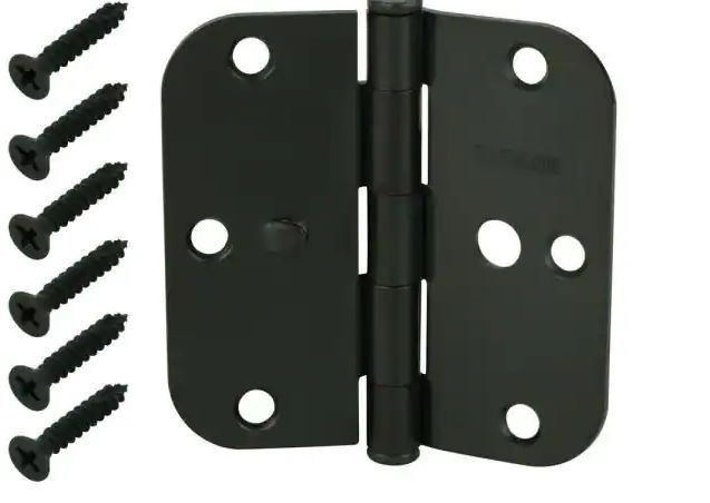 Photo 1 of 3 packs of 3-1/2 in. Oil-Rubbed Bronze 5/8 in. Radius Security Door Hinges Value Pack (9 hinges total)