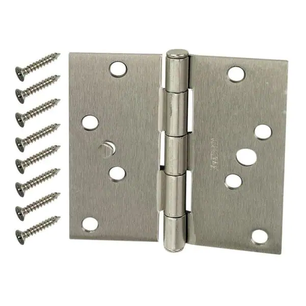 Photo 1 of 6 packs of Everbilt 4" Square Corner Security Door Hinges  Satin Nickel Finish (18 hinges total)
