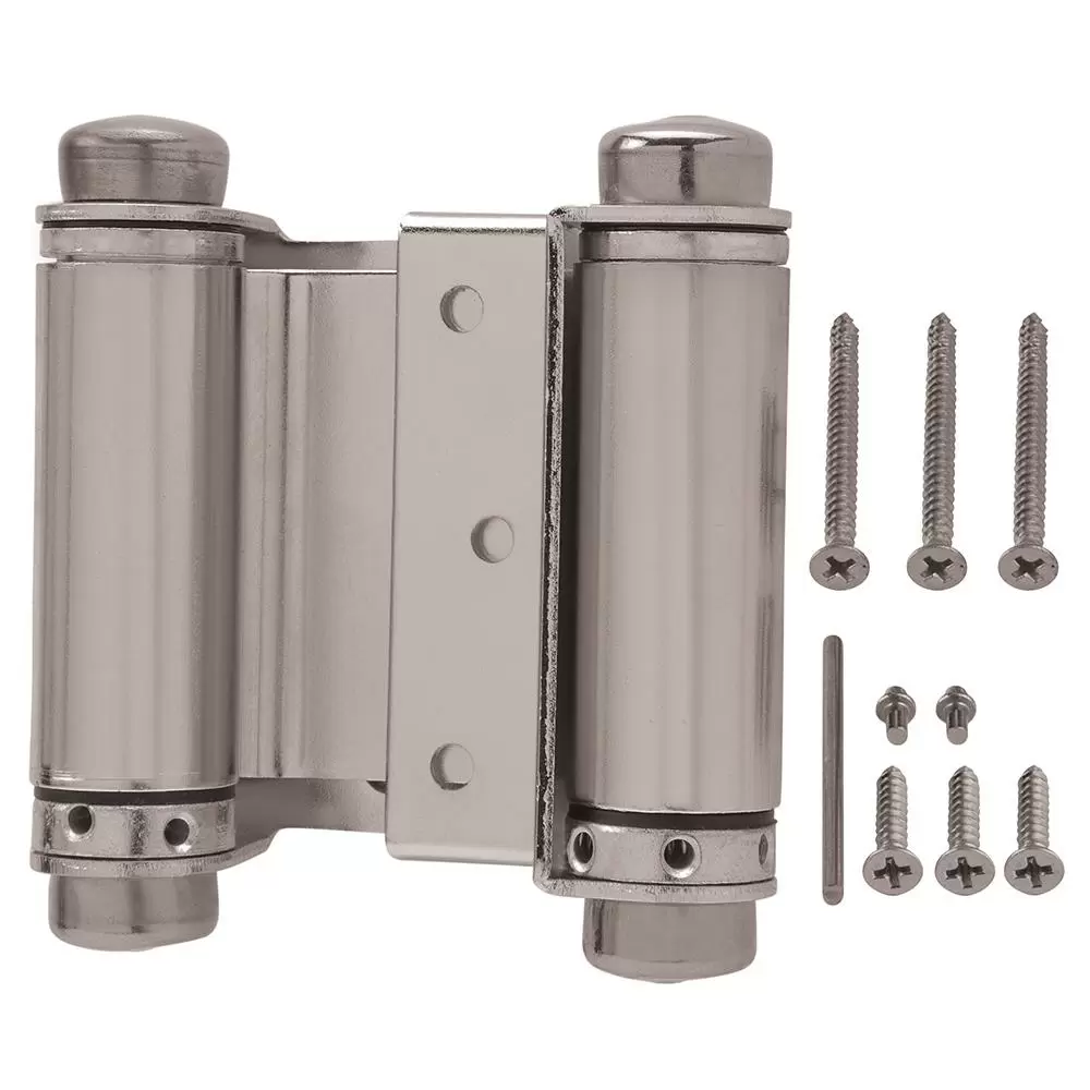 Photo 1 of 3 pack Everbilt 3'' Satin Nickel Finish Door Double Action Spring Hinge 322 512 58A
