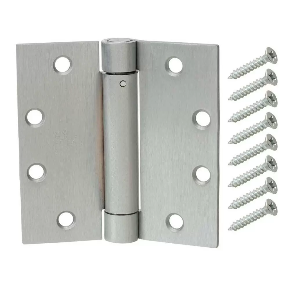 Photo 1 of 6 pack Everbilt 4-1/2 in. Square Satin Chrome Adjustable Spring Door Hinge
