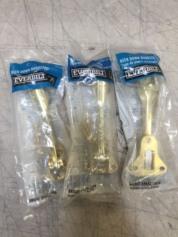 Photo 1 of 3 pack Everbilt Bright Brass Kick Down Door Stop
