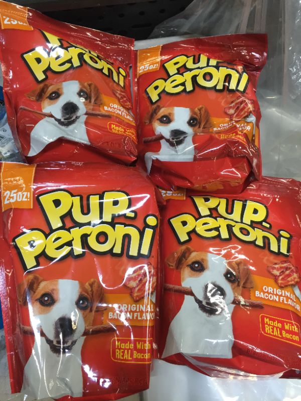 Photo 2 of 4 pack Pup-Peroni Original Bacon Flavor Dog Snacks, 25-Ounce
best by May 04 2022
