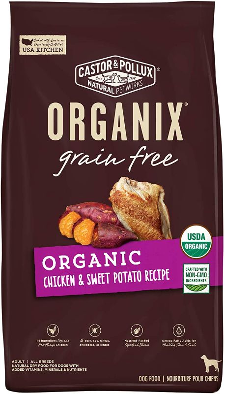 Photo 1 of Castor and Pollux ORGANIX Grain Free Dog Food, Chicken and Sweet Potato Organic Dog Food Recipe - 4 lb. Bag -- BB 04/06/2023