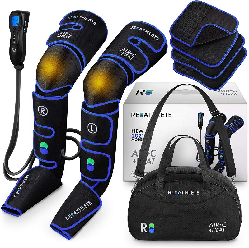 Photo 1 of Reathlete Leg Massager, Air Compression for Circulation Calf Feet Thigh Massage, Muscle Pain Relief, Sequential Boots Device with Handheld Controller with Knee Heat Function