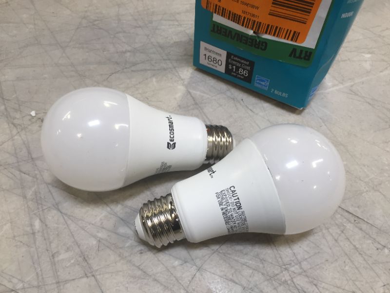 Photo 1 of 100-Watt Equivalent A19 Dimmable Energy Star LED Light Bulb Daylight (2-Pack)
