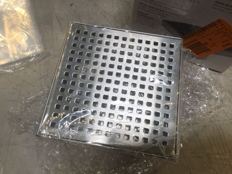 Photo 1 of Designline 6 in. x 6 in. Stainless Steel Square Shower Drain with Square Pattern Drain Cover
