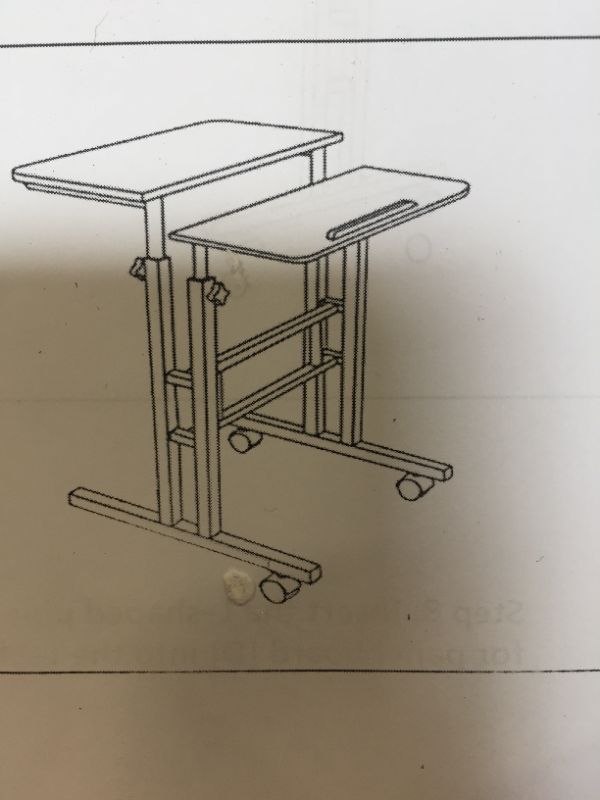 Photo 4 of Hadulcet Mobile Standing Desk, Rolling Table Adjustable Computer Desk, Stand Up Laptop Desk Mobile Workstation for Home Office Classroom with Wheels, 31.49 x 23.6 in Black 