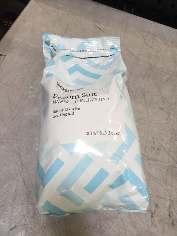 Photo 2 of Amazon Brand - Solimo Epsom Salt Soak, Magnesium Sulfate USP, 8 Pound 8 Pound (Pack of 1)