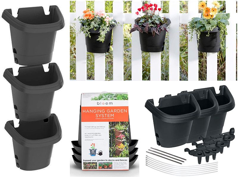 Photo 1 of bloem 482124-1001 Hanging Garden Planter System, Black (Pack of 3)
