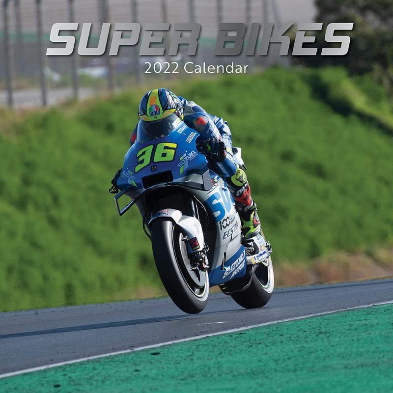 Photo 1 of 2022 Square Wall Calendar - Super Bikes, 12 x 12 Inch Monthly View, 16-Month, Transport Theme, Includes 180 Reminder Stickers
